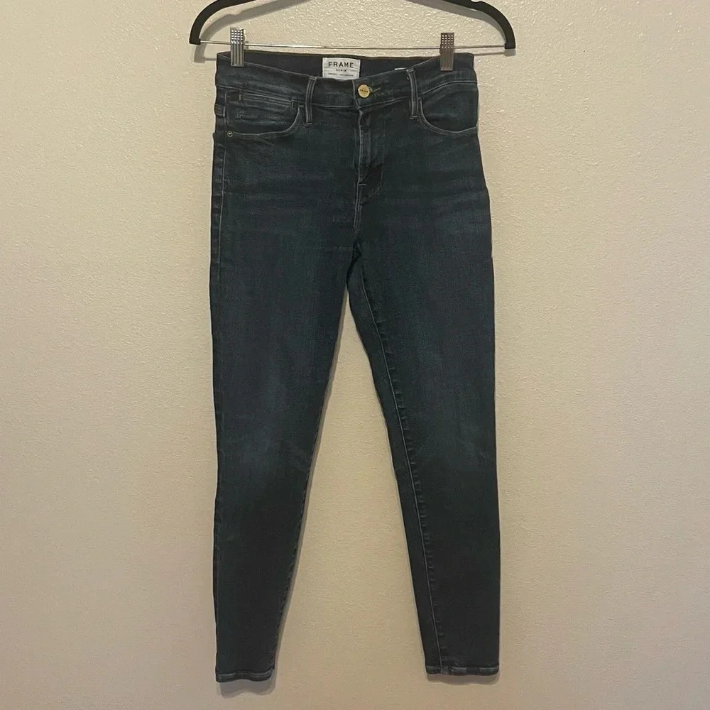 Frame Le High Skinny Jeans Women's Size 26 Blue Stretch Denim EUC